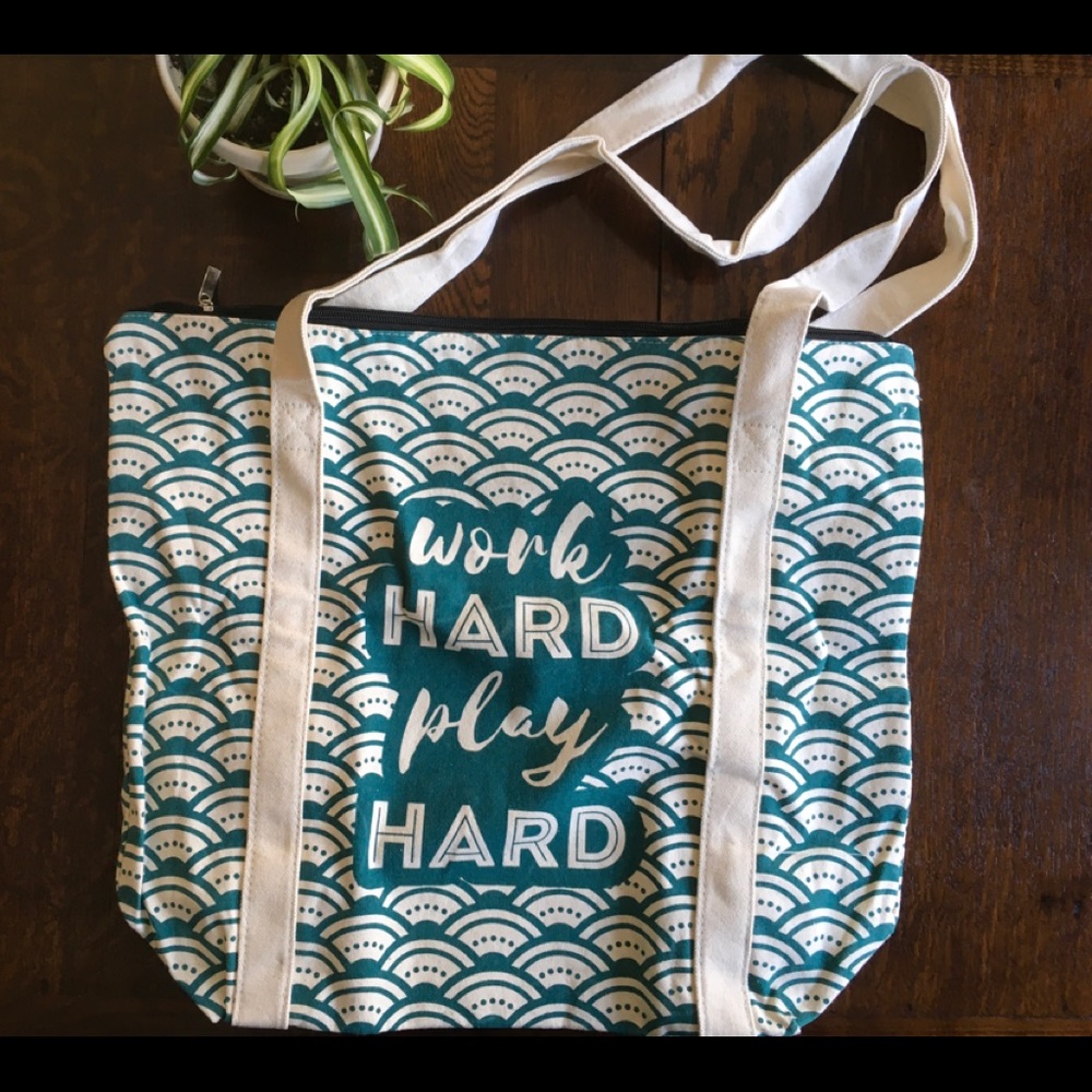 Zippered Canvas Tote Beach Bag